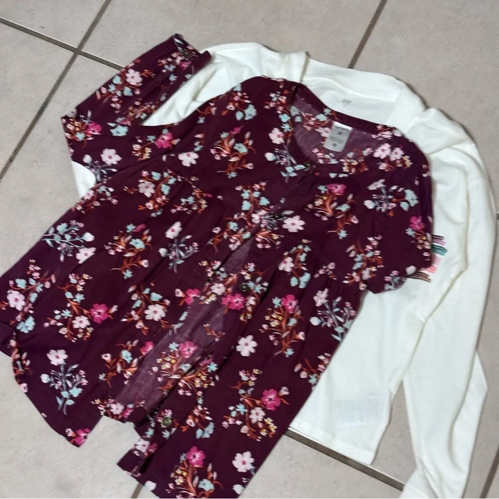 Gap & Carter’s Girls Kids Blouses long sleeve Top size M(8).‎